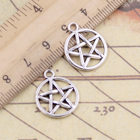 20pcs Charms Star Pentagram 19x16mm Tibetan Bronze Silver Color Pendants Antique Jewelry Making DIY Handmade Craft Pendant ► Photo 1/2