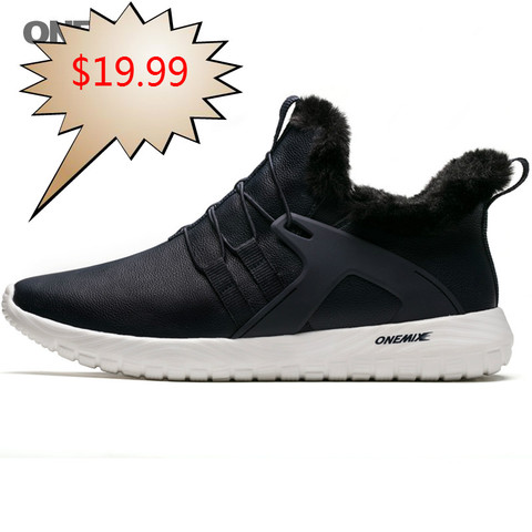 ONEMIX Men's Running Shoes Winter Men Trainers Outdoor Athletic Slip On Sports Shoes Walking Sneakers Waterproof Warm Man Boot ► Photo 1/6