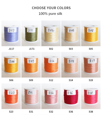 2mm  10rolls 5rolls 3rolls 56colors for you choose hand dyed Solid colors 100% pure silk embroidery ribbon ► Photo 1/6