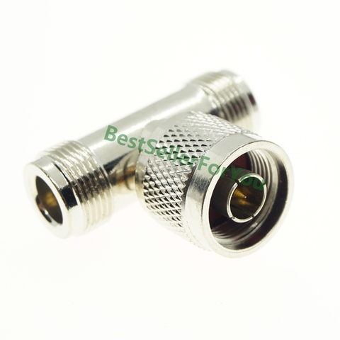 Adapter N male plug to 2x Two N female jack T triple RF Splitter connector 1M2F ► Photo 1/1