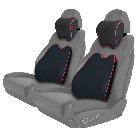 Ergonomic Car Seat Headrest & Lumbar Cushion Memory Foam Car Neck Pillow  Protective Lumbar Back Support Breathable Car Headrest