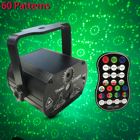 LED Disco Light Christmas Laser Projector RGB 60 Patterns Party Light Soundlights DJ Stage Light Halloween Decorations for Home ► Photo 1/6