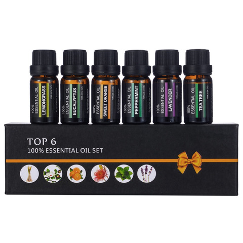 6Pcs/set 100% Pure Natural Aromatherapy Oils Kit 10ml For Humidifier Water-soluble Fragrance Oil Massage Essential Oil Set ► Photo 1/6