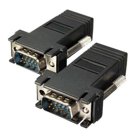 1pcs VGA Extender male to LAN Video CAT5 CAT6 RJ45 Network Cable Adap New ► Photo 1/1