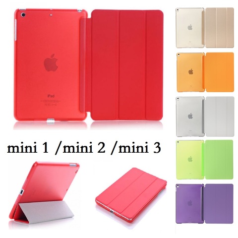 7.9‘’ Slim folio Stand Coque for iPad mini 2 mini 3 Case A1432 A1490 Smart PVC Smart Auto-Sleep Cover for iPad mini 1 2 3 Cover ► Photo 1/6