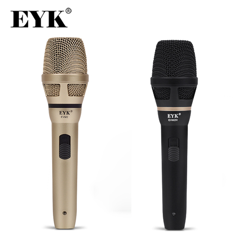 EYK EVM2 Household wired microphones for mixing consoles active speakers Karaoke Handheld Dynamic Microphone with audio cables ► Photo 1/6