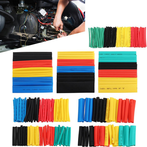 164 & 328Pcs Heat Shrink wrapped Shrinking Insulation Sleeving Thermal Casing Car Electrical Cable shrink Tube kit Wrap trousse ► Photo 1/5