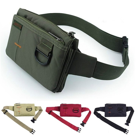 Men Women Nylon 4 Pockets Waterproof Waist Packs Fashion Male Wear Resistant Black Fanny Pack Messenger Shoulder Bag ► Photo 1/6