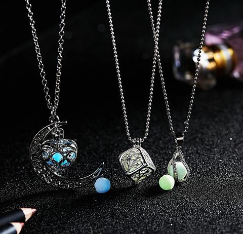 Rinhoo Romantic Glowing Necklace Pendant Moon Water Drop Luminous Stone Jewelry Glow In The Dark Pendant Necklace For Women gift ► Photo 1/6