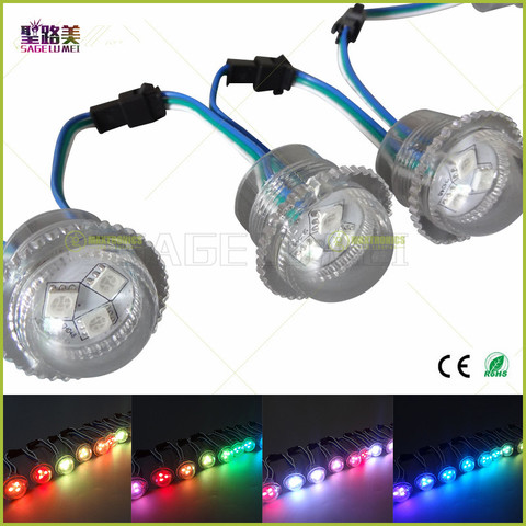 DC12V 26mm diameter transparent cover ws2811 LED Module Exposed Point Light 3 leds 5050 SMD RGB Chips led pixel waterproof IP68 ► Photo 1/6