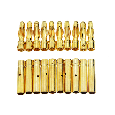 10Pair 4mm Gold-Plated Bullet Banana Socket Male Female Banana Connector Model Battery Plug ► Photo 1/6