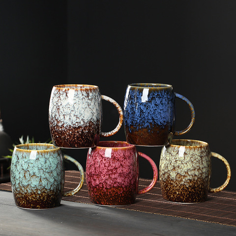 480ml retro ceramic mug water cup glass milk cup kiln glazed coffee cup Chinese style ► Photo 1/5