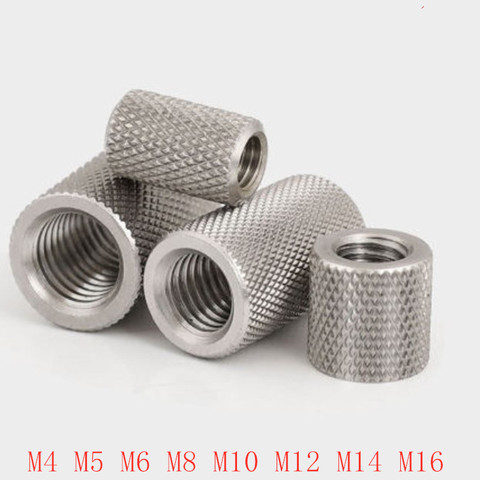 2-10pcs/lot Knurled round coupling nut M4 M5 M6 M8 M10 M12 M16 stainless steel Long extend knurled hand tighten nut ► Photo 1/4