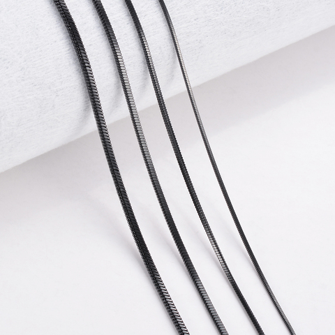 1 piece Black 316 Stainless steel Square Snake Chain Men Women Necklace Jewelry Width 0.9/1.2/1.5/2.0mm ► Photo 1/6