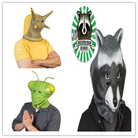 Fast delivery 2022 Animal Latex Masks Snail Mantis Raccoon Full Face Mask Adult Cosplay Prop Halloween Carnival Cosplay party ► Photo 1/6