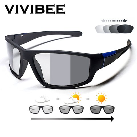 VIVIBEE Men Photochromic Sunglasses Matte Black Sports Goggles Women Color Changing Polarized Driving 2022 Sun Glasses ► Photo 1/6
