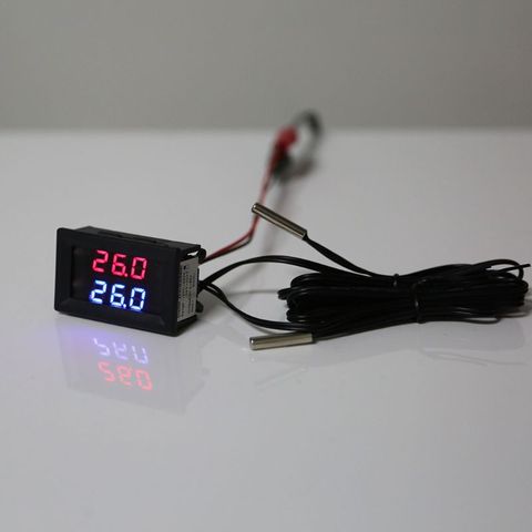 Dual Display DC 5V-80V Thermometer w 2 NTC Waterproof Temperature Sensor 12V 24V 72V Car Motorcycle A5YD ► Photo 1/5