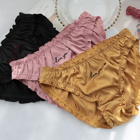 New sexy underwear women panties Silk satin briefs ropa interior
