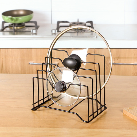 Pot Lid Holder Stainless Steel Pan Pot Cover Lid Rack Stand Spoon Holder Stove Organizer Storage Soup Spoon Rests Kitchen ► Photo 1/6