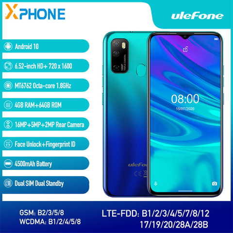 Ulefone Note 9P 4GB+64GB Face ID Fingerprint Identification 4500mAh 6.52 inch Android 10.0 Octa-core Network 4G ► Photo 1/5