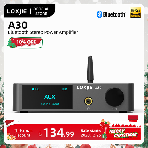 LOXJIE A30 Desktop Stereo Audio DAC & Power Amplifier Support APTX NJW1194 Bluetooth 5.0 With Remote Control ► Photo 1/6