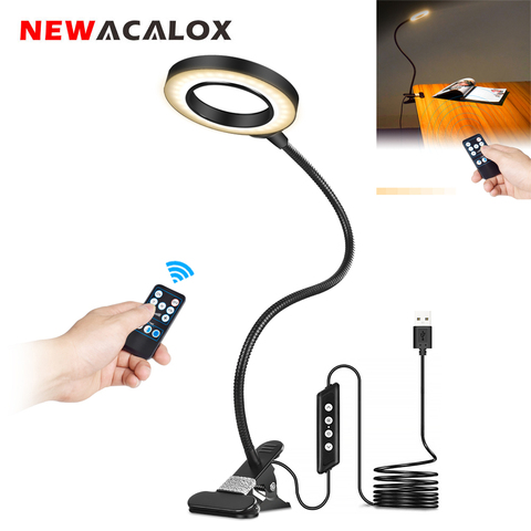 NEWACALOX Table Lamp Desk Clamp 3X LED Magnifying Glasses Wireless Remote Control USB Desk Lamp Third Hand Welding Magnifier ► Photo 1/6