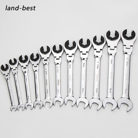 8-19 Mm Tubing Ratchet Combination Wrenches Set Flexible Active headSpanners Hand Tools Gears Ring Wrench Set ► Photo 1/6