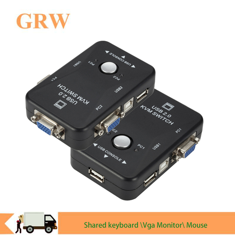 USB Sharing KVM Switch Switcher 2 Port VGA SVGA Switch Box USB 2.0 Mouse Keyboard Printer Switch for 2 computer Share kvm ► Photo 1/6