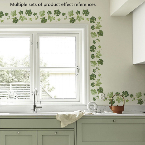 Green Leaf Vine Baseboard Wall stickers Bedroom Corner Living Room Decoration Art Mural Skirting Wallpaper Home Decor ► Photo 1/6