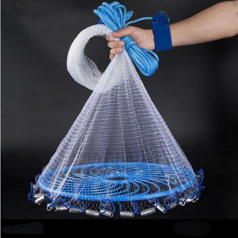 Line Set Net High strength multifilament line cast net 2.4-4.2M fishing net small ...