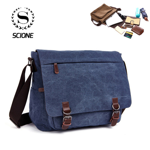 Men Canvas Messenger Bag Vintage Brand Business Casual Travel Shoulder Bag Laptop Crossbody Bags For Man Bolso Hombre Retro ► Photo 1/6