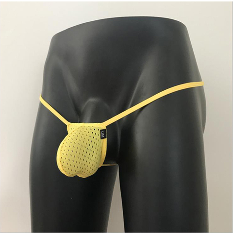 New arrival Men's Breathable Hole Net Sexy Big Cock Pouch G strings Underwear Erotic  Thong Under panties ► Photo 1/6