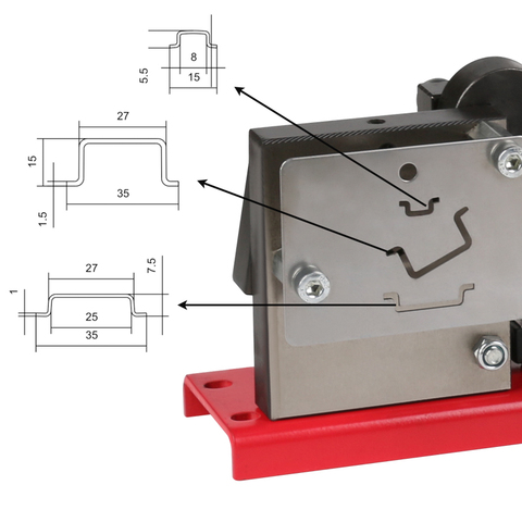 din rail cutter, cutting 3 kinds of din rail 35x7.5 35x15 15x5.5 ral cutter, multi-function cutter, easy cutting with size ruler ► Photo 1/6