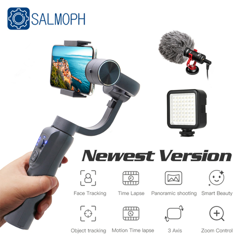 ZWN S5B Upgraded Version 3-Axis Handheld Gimbal Stabilizer w/Focus Pull & Zoom for iPhone Xs Xr X 8 Plus 7 Samsung Action Camera ► Photo 1/6
