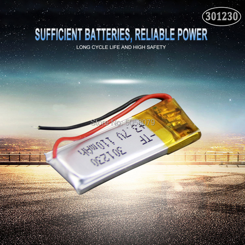 301230 3.7v 110mah polymer lithium ion rechargeable battery li-po battery for BH505 headset ► Photo 1/5