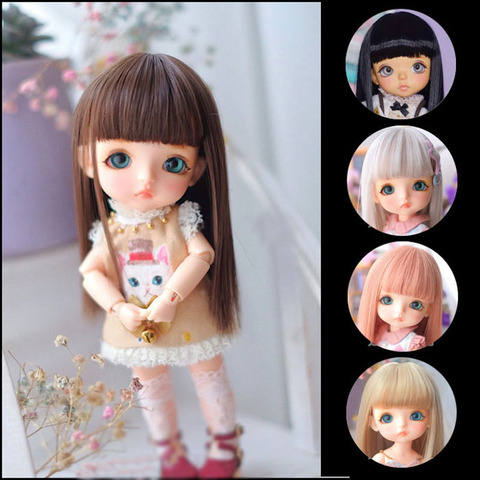 1/3 1/4 1/6 1/8 1/12 BJD sd  doll wig black high temperature fiber heat resistant wire long straight bangs doll hair ► Photo 1/6