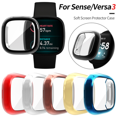 Soft TPU Cover for Fitbit Sense Watch Case Screen Protector Bumper for Versa 3 Scratch-resistant Shell Lightweight Accessories ► Photo 1/6