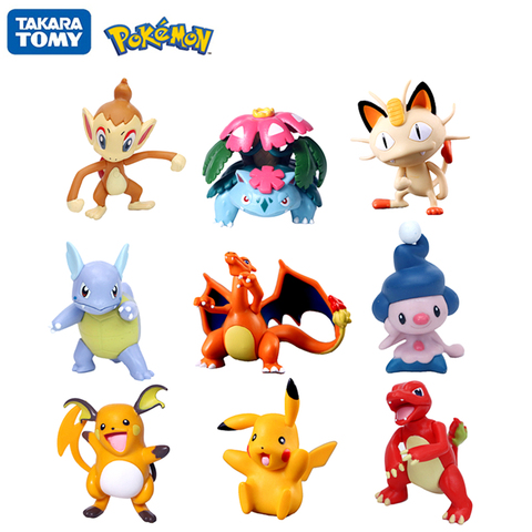 6-8CM Pokemon Figures Dolls Collection Pikachu Cartoon Pokémon Series Anime  Model Ornaments Toys Kids Birthday Gift