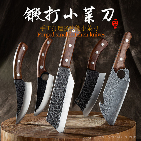 Japanese hand hammer bone cutter fish fillet knife butcher's knife carbon steel kitchen cleaver camping knife tactical knife ► Photo 1/6