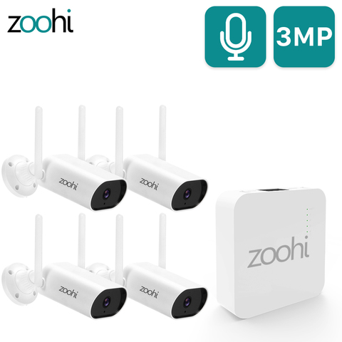 Zoohi Wireless Mini NVR 3MP Wifi Camera Set Surveillance Video System Sound Record Home Outdoor Security Camera System ► Photo 1/6