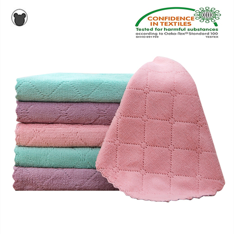 8PCS Microfiber Kitchen Towel Super Absorbent Dish Cloth Non-stick Oil Washing Kitchen Rag Tableware Cleaning Wiping Tools ► Photo 1/6