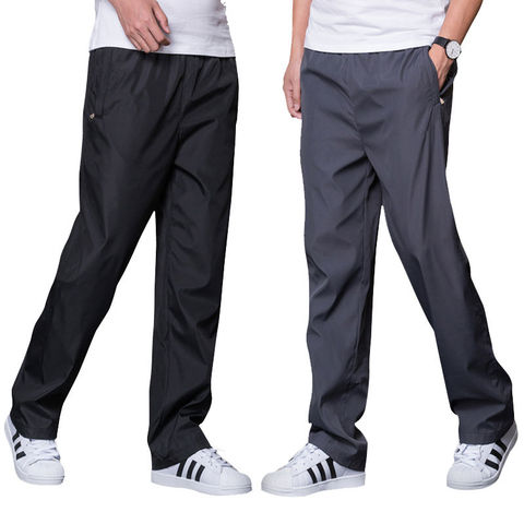 Men's Quick Drying Pants Elastic Waist Summer Men Breathable Pants polyester sport Pants Mens Straight sweatpants ► Photo 1/6