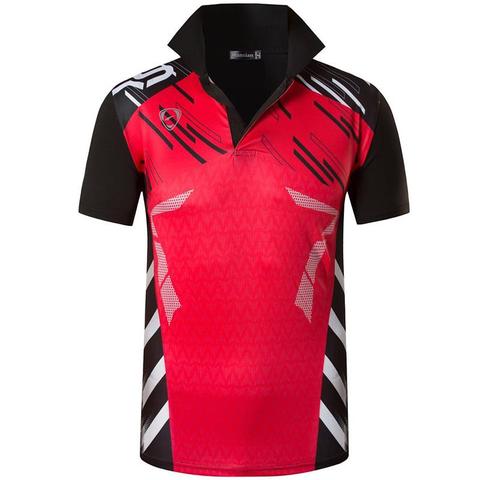 jeansian Men's Sport Tee Polo Shirts POLOS Poloshirts Golf Tennis Badminton Dry Fit Short Sleeve LSL293 Red ► Photo 1/5