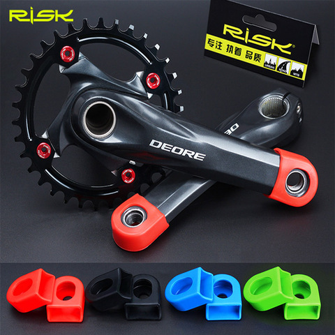 Risk Silicone Bicycle Crank Arm Protector MTB Road Bike Rubber Crankset Arm Protective Cap For SLX XT XTR High Elastic Dustproof ► Photo 1/6