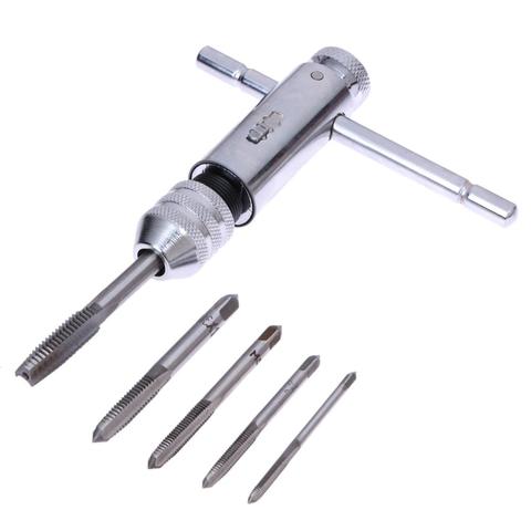 5Pcs/set Adjustable M3-M8 T-Handle Ratchet Tap Wrench Machinist Tool  Screw Thread Plug Tap Machinist Tool ► Photo 1/6