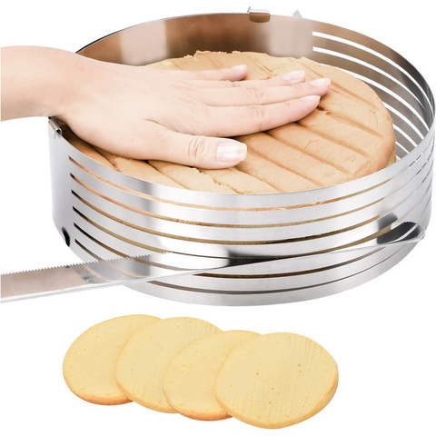 16-20cm Adjustable Stainless Steel Cake Slicer Mold Bakeware Cutter Cake Ring Baking Cake Tools Bread Slicer Layered Baking Tool ► Photo 1/6