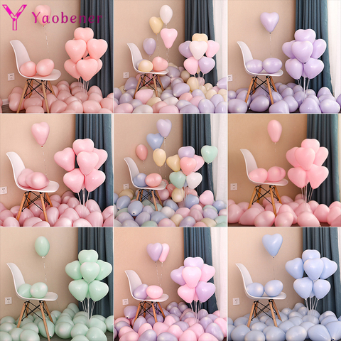 20pcs Heart Macaron Balloons Birthday Party Decorations Adult Kids Boy Girl 1st 1 2 3 4 18 30 Years Birthday Baby Shower Globos ► Photo 1/6