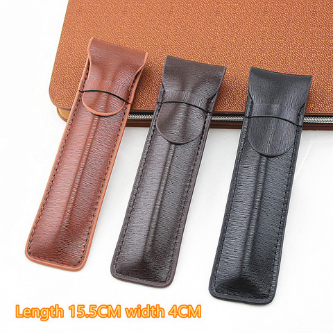 High Quality Leather Pencil Case Fountain Pen Case / Bag for Single Pens - Coffee Pen Holder / Pouch ► Photo 1/4