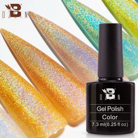 Bozlin 7.3ML Holographic Gel Soak Off LED/UV Gel Nail Polish 36 Colors Super Shinny Gel Polish Manicure Nail Art Tools Lacquers ► Photo 1/6