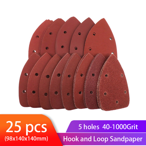 25pcs Self-adhesive Sandpaper Triangle Sander Sand Paper Hook Loop Sandpaper Disc Abrasive Tools For Polishing Grit 40-1000 ► Photo 1/6